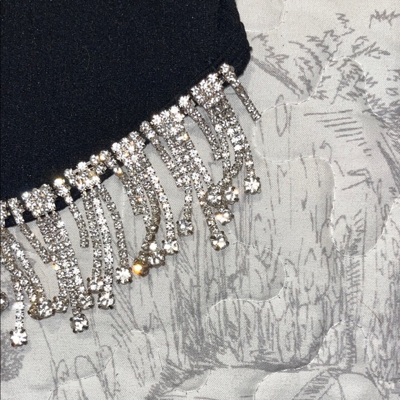 Zara Black Crop Top with Beaded Fringe - Picture 5 of 6